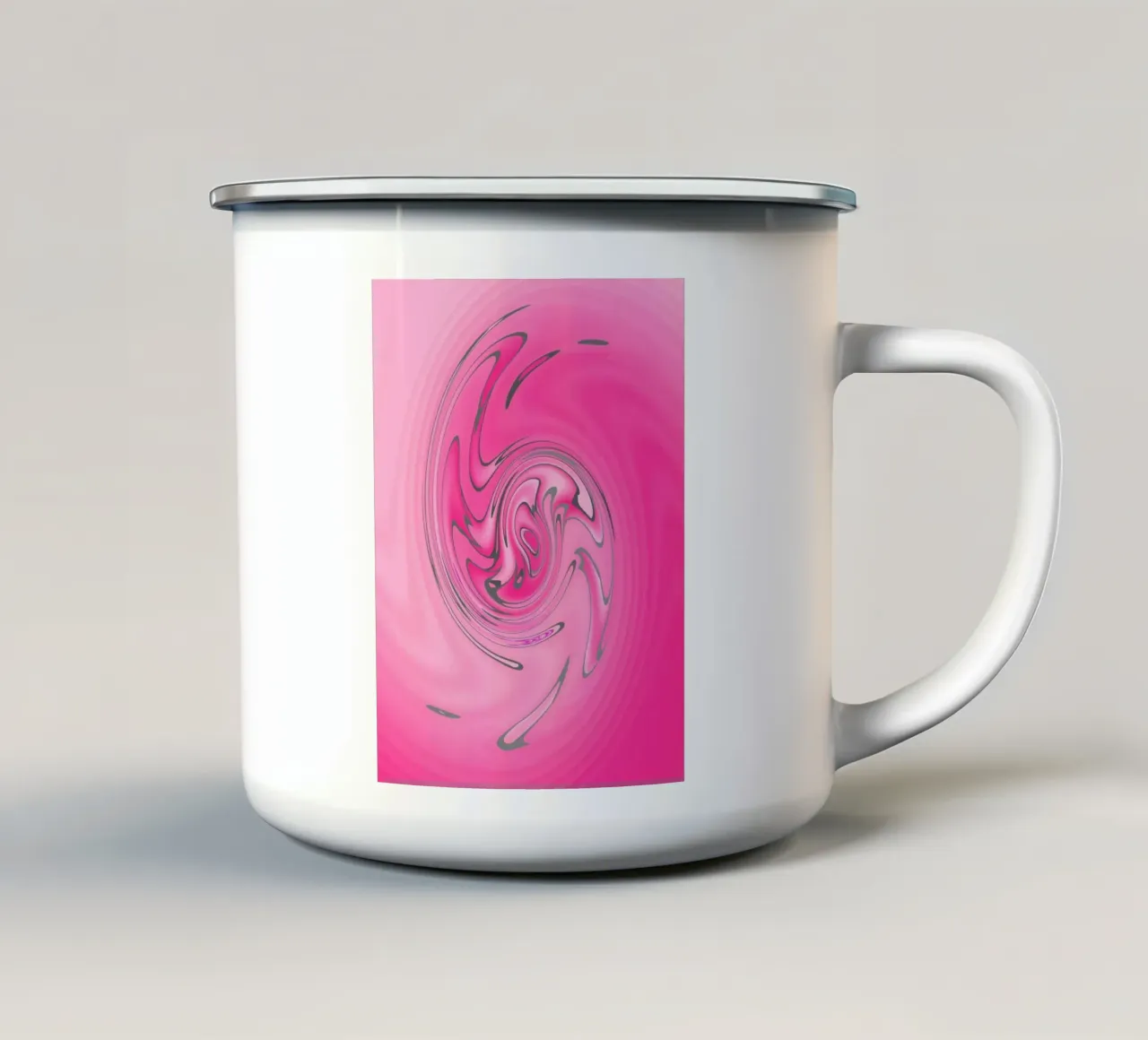 Abstraktes pinkes verdrehtes Muster Emaille Tasse von Something for you
