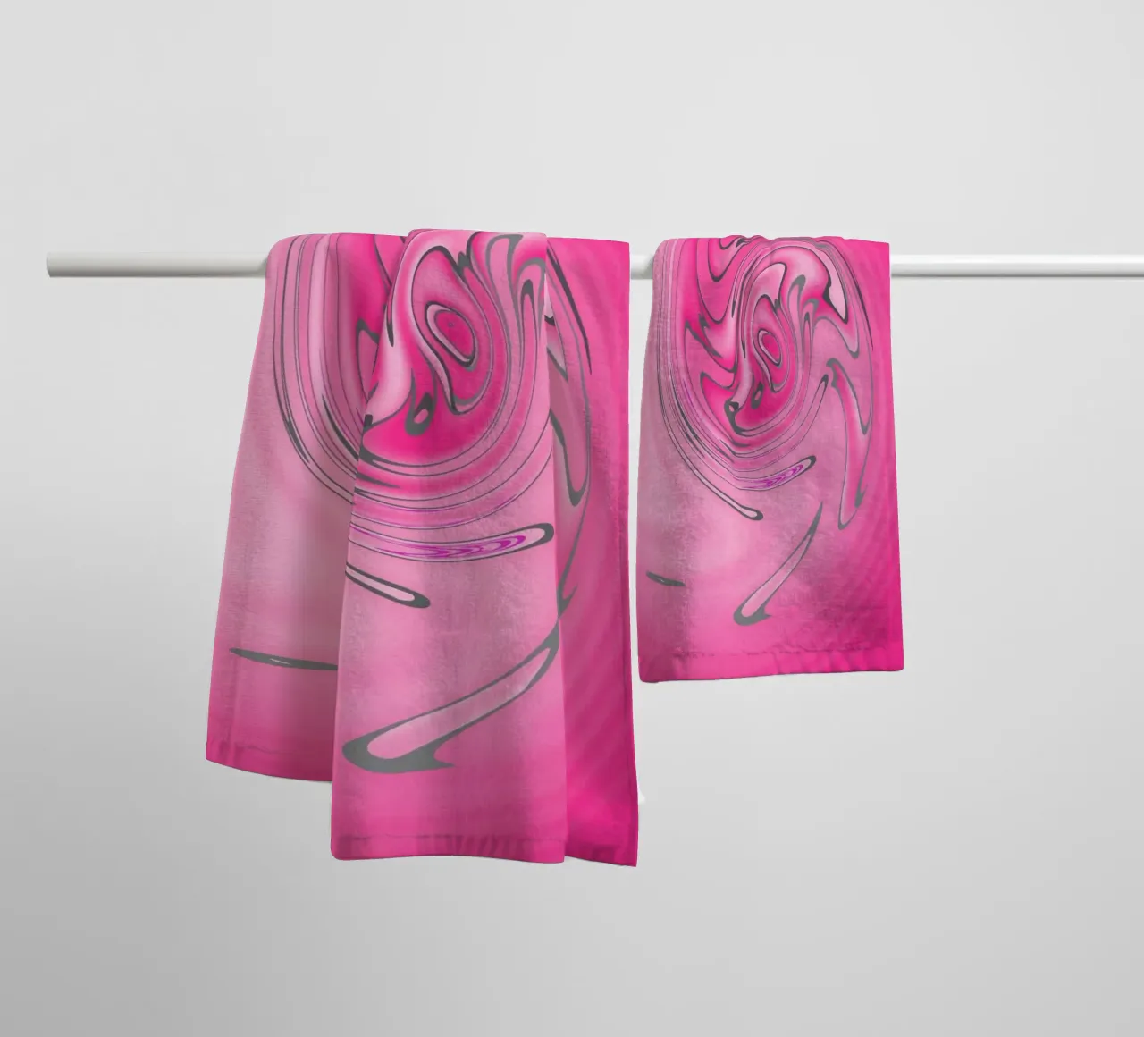 Abstract pink twisted pattern towel by Something for you