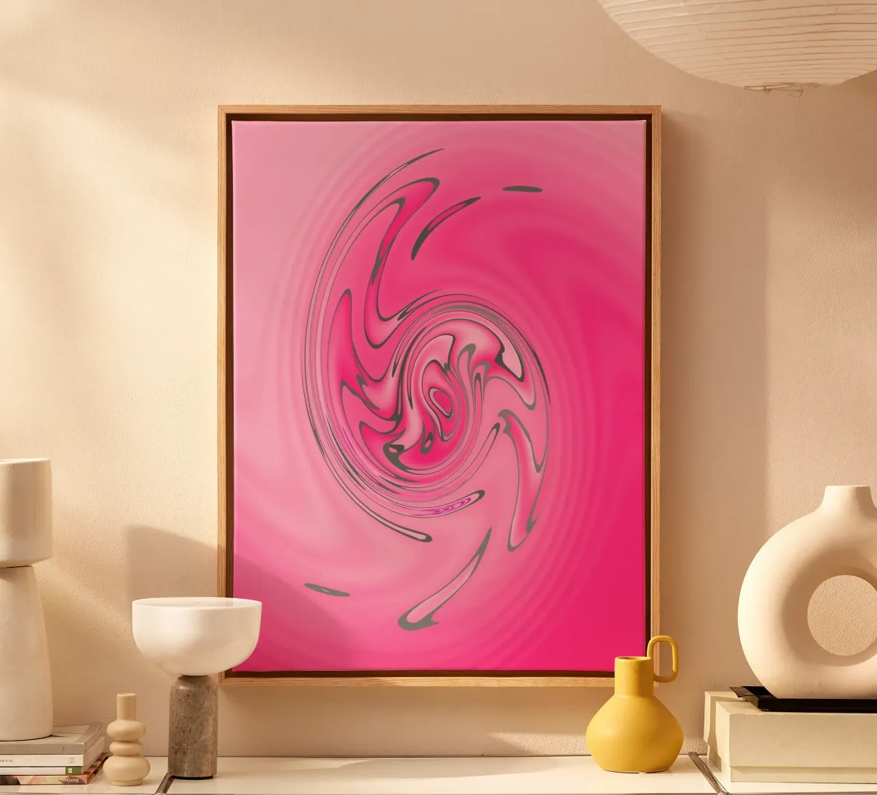 Abstract pink twisted pattern canvas by Something for you