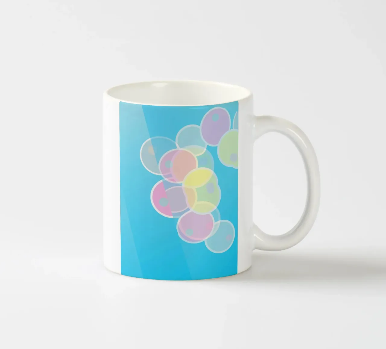 Abstracte pastelkleurige cirkels, zeepbellen of ballonnen keramische mok van Something for you