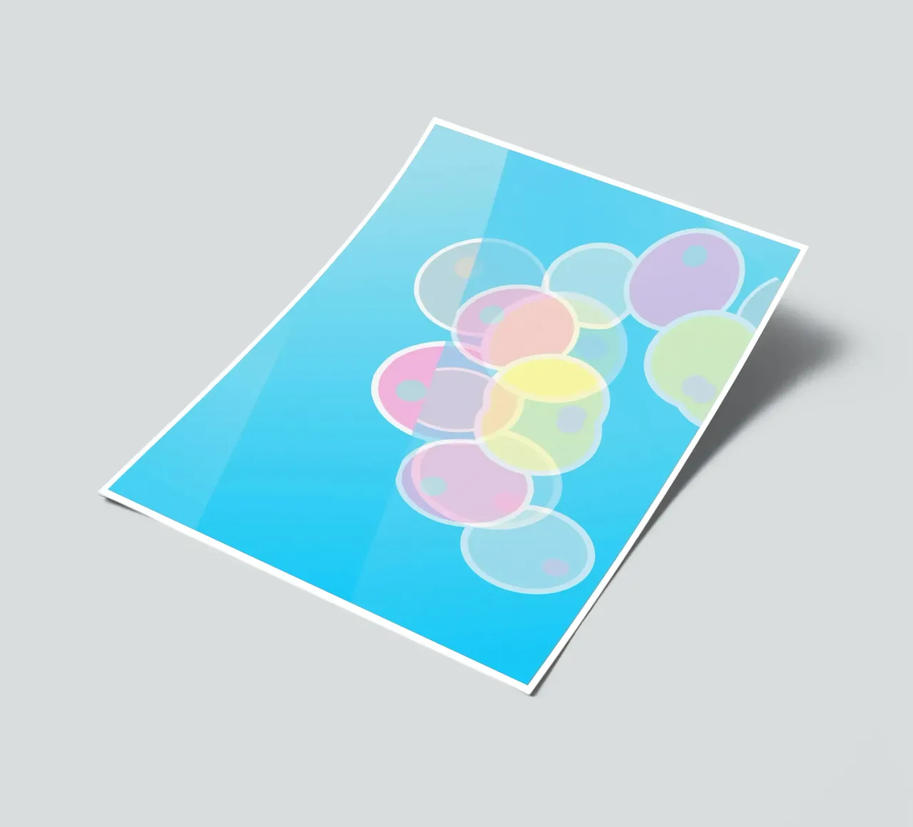 Abstrakte pastellfarbene Kreise, Seifenblasen oder Ballons Stickerbogen von Something for you