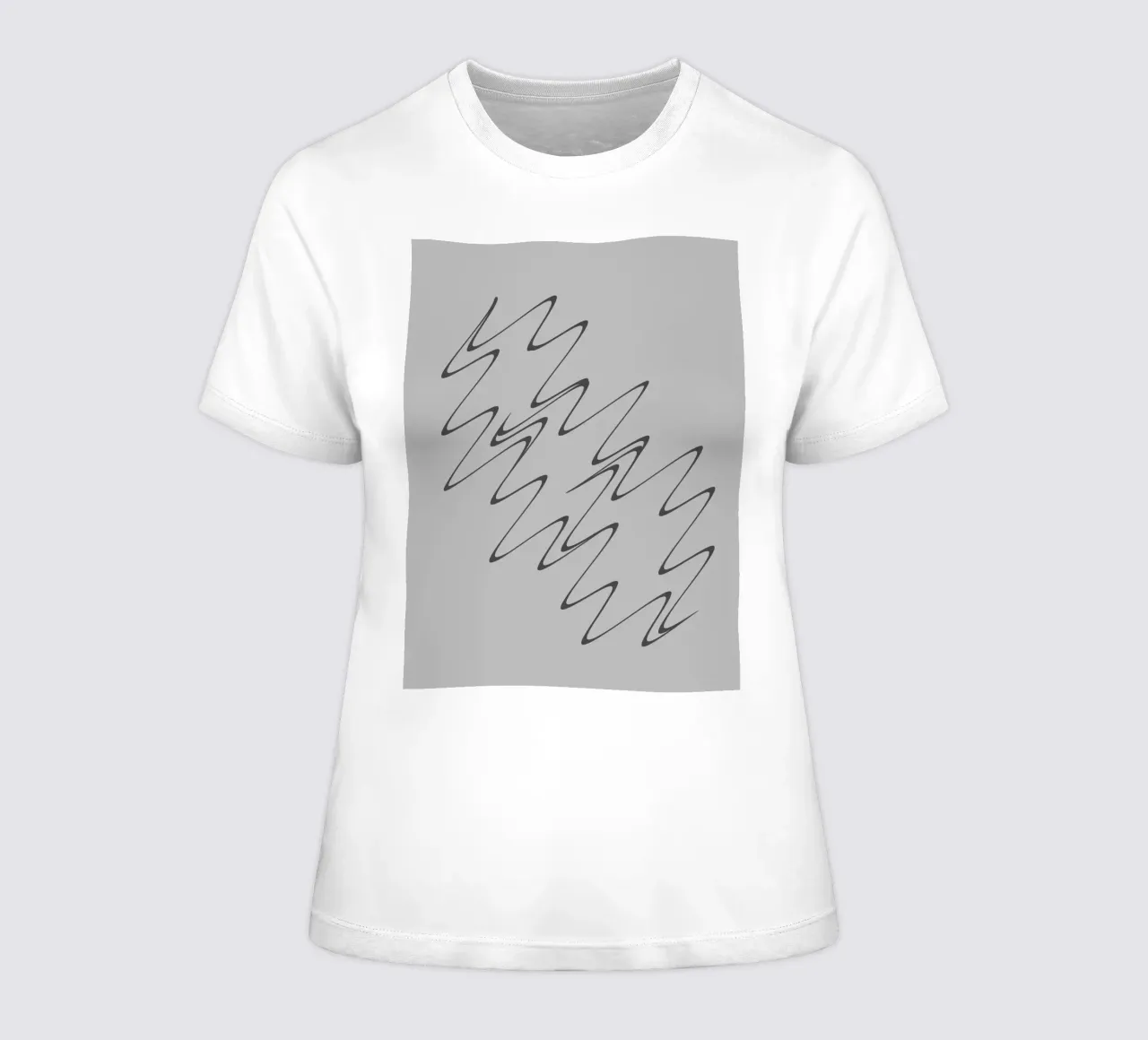 Abstract grey and black zigzag pattern women's fitted t-shirt by Something for you