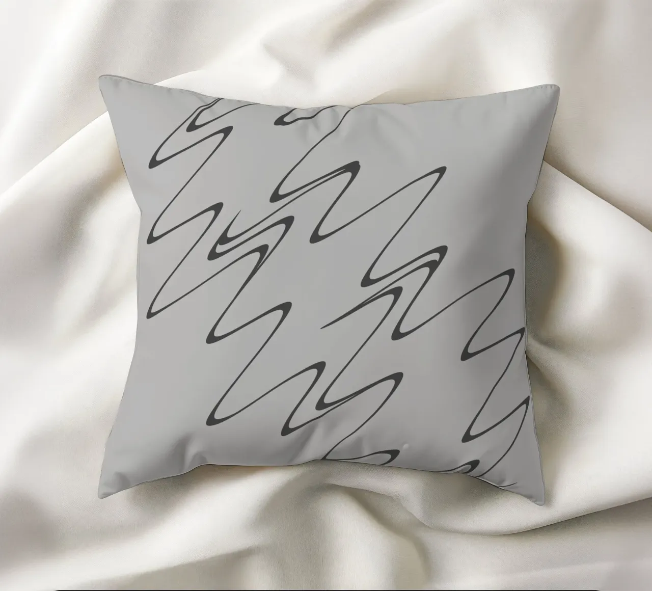 Abstract grey and black zigzag pattern decorative cushion by Something for you
