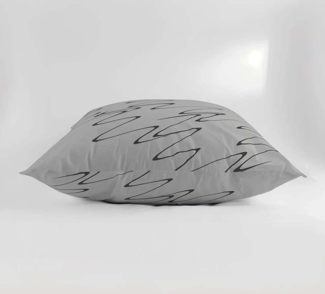 Abstract grey and black zigzag pattern decorative cushion by Something for you