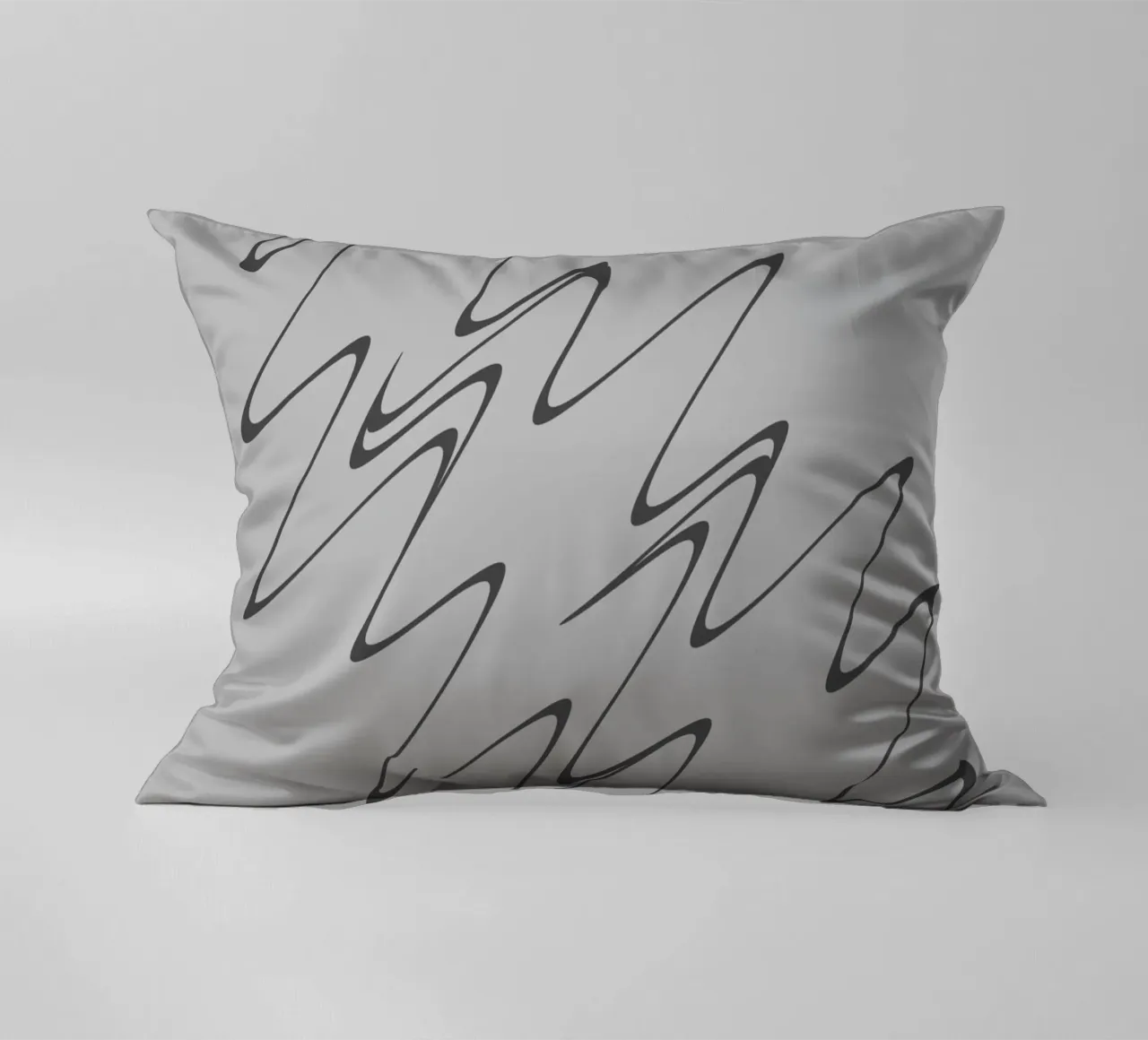 Abstract grey and black zigzag pattern decorative cushion by Something for you