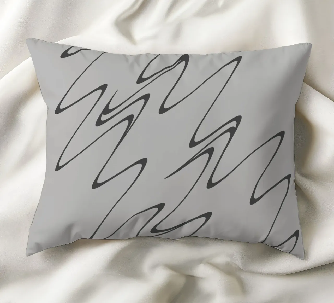 Abstract grey and black zigzag pattern decorative cushion by Something for you