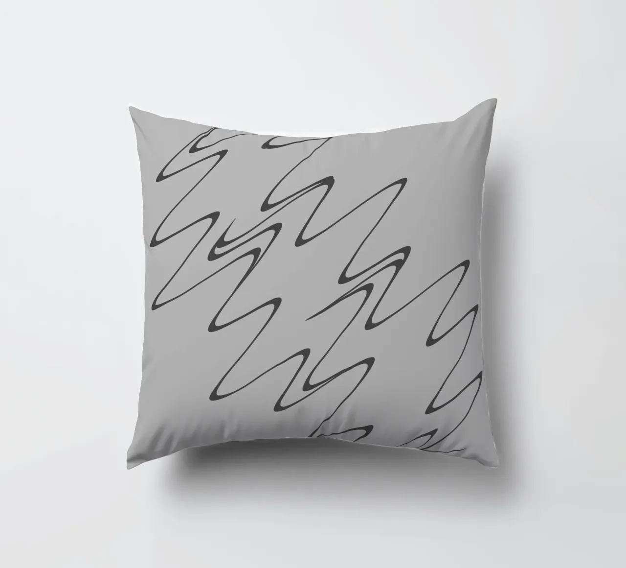 Abstract grey and black zigzag pattern decorative cushion by Something for you