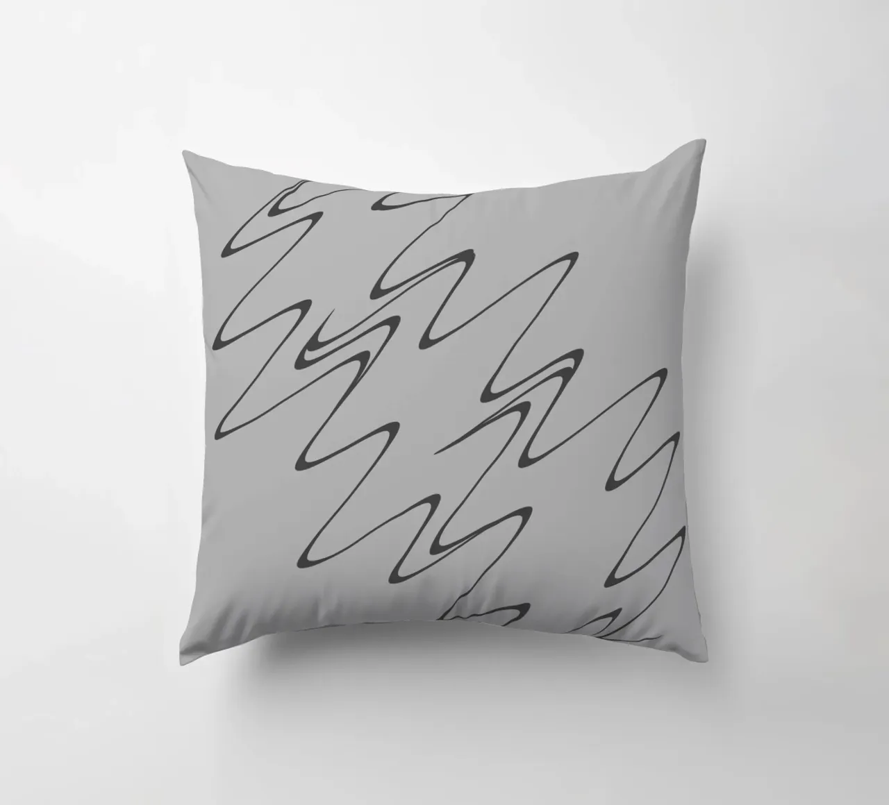 Abstract grey and black zigzag pattern decorative cushion by Something for you