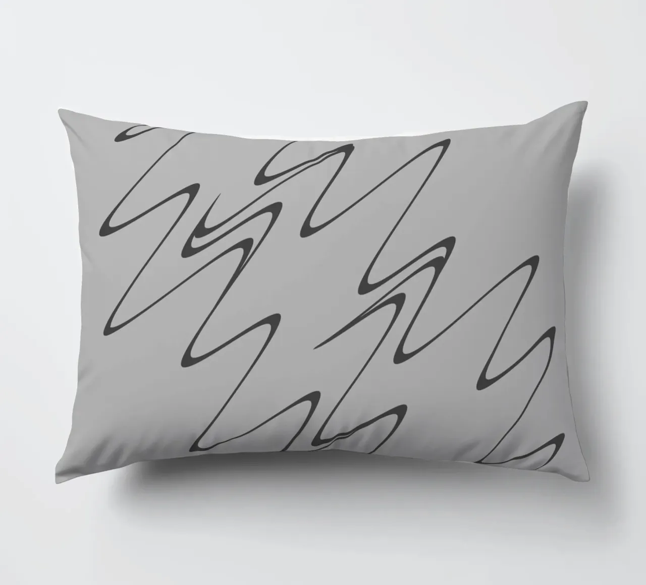 Abstract grey and black zigzag pattern decorative cushion by Something for you