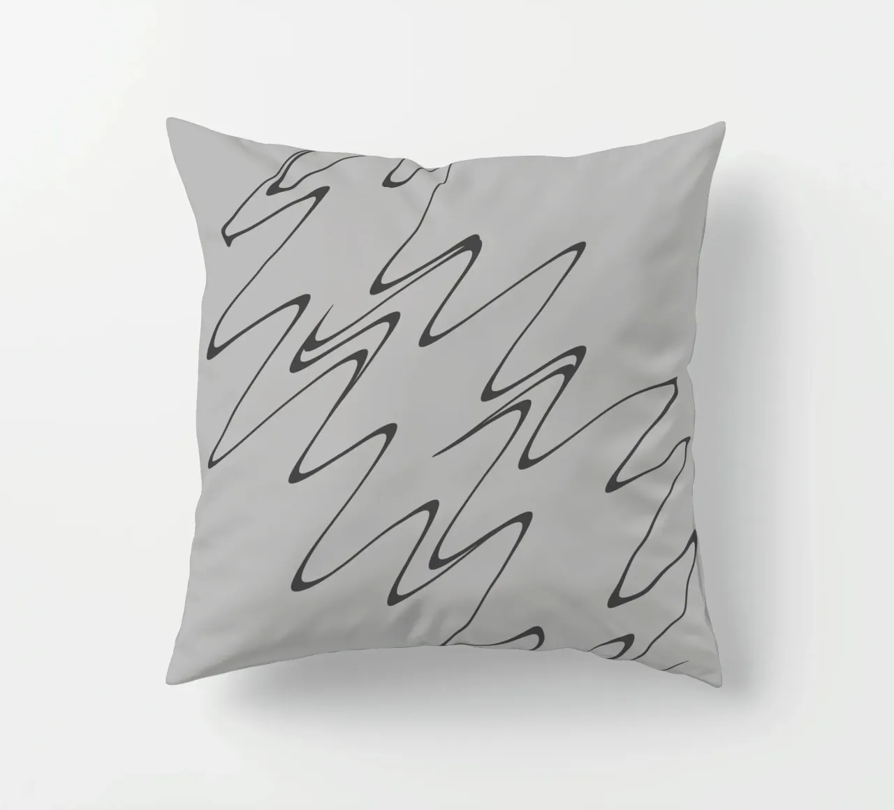 Abstract grey and black zigzag pattern decorative cushion by Something for you