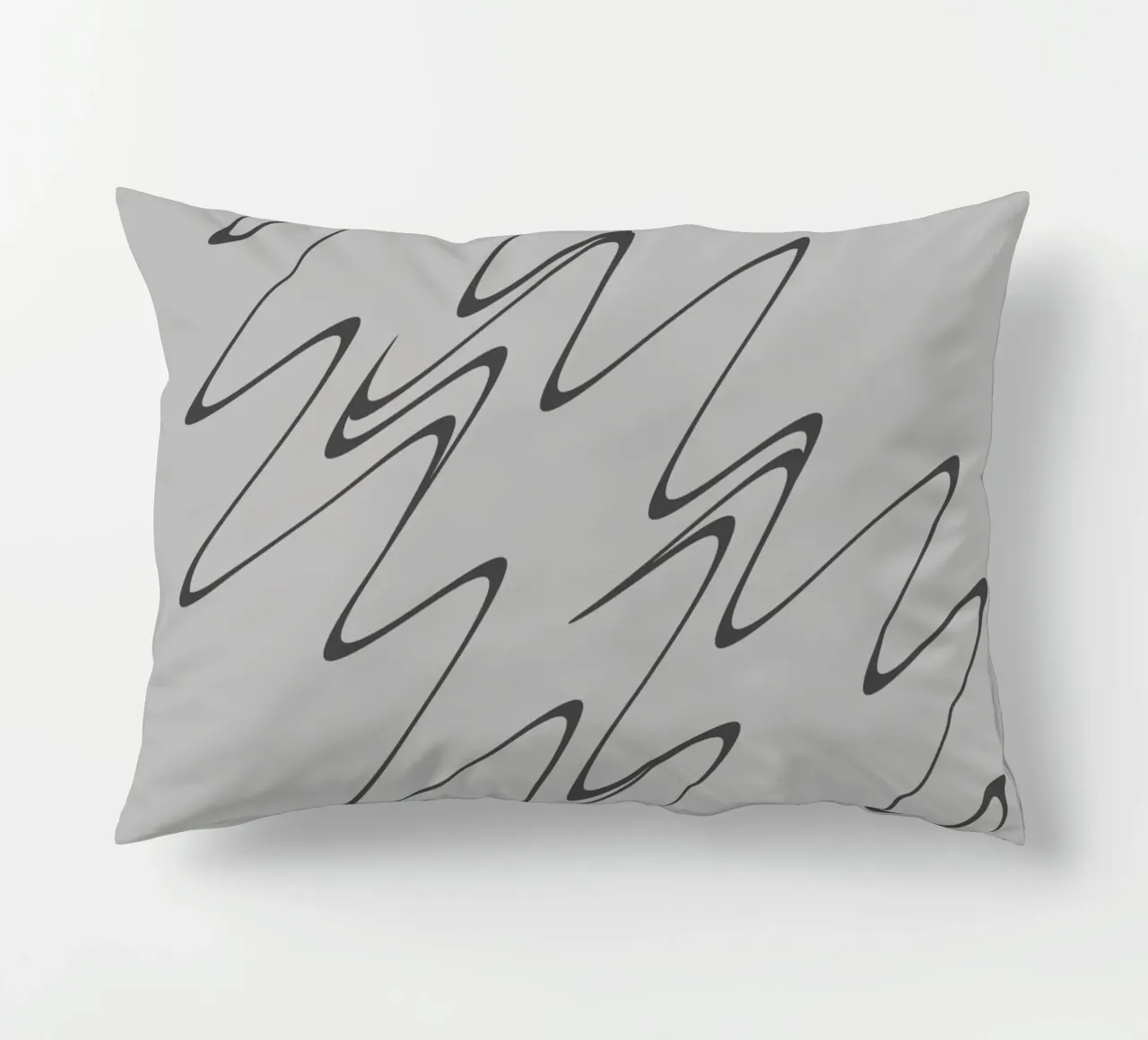 Abstract grey and black zigzag pattern decorative cushion by Something for you