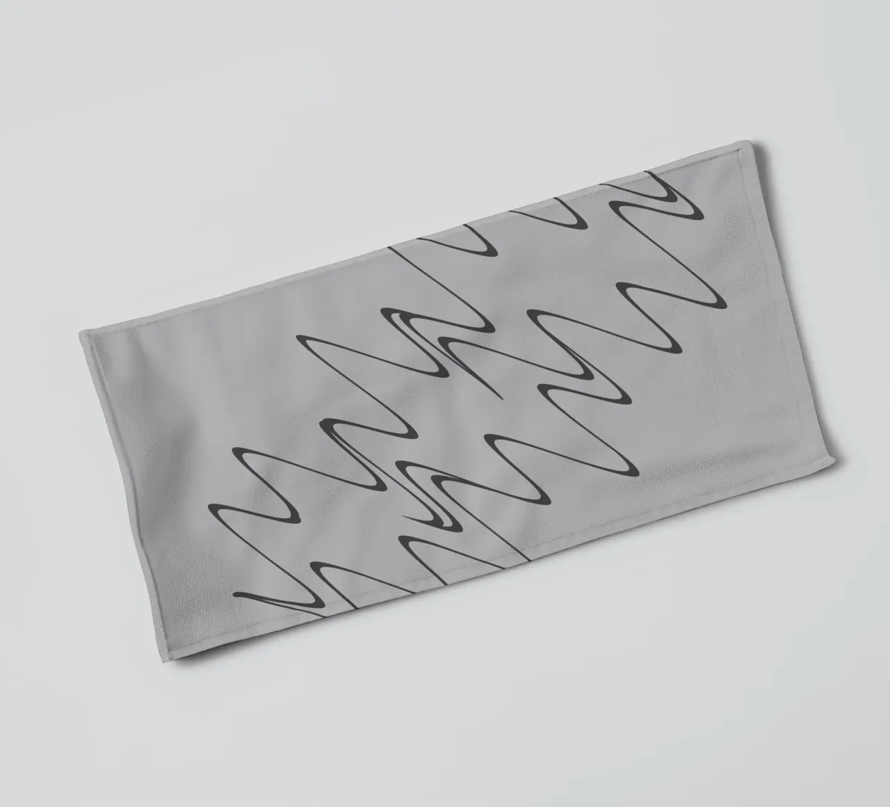 Abstract grey and black zigzag pattern towel by Something for you