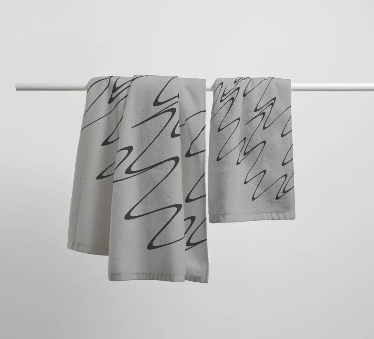Abstract grey and black zigzag pattern towel by Something for you