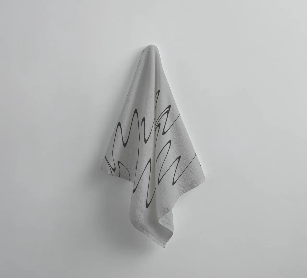 Abstract grey and black zigzag pattern towel by Something for you