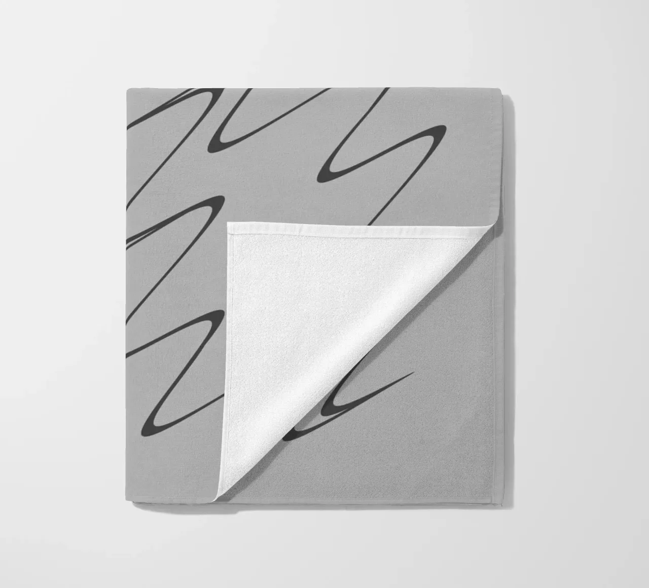 Abstract grey and black zigzag pattern beach towel by Something for you