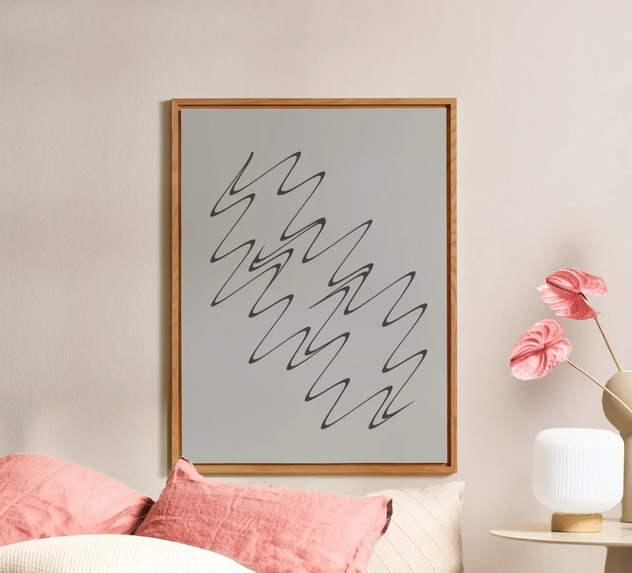 Abstract grey and black zigzag pattern alu-dibond by Something for you