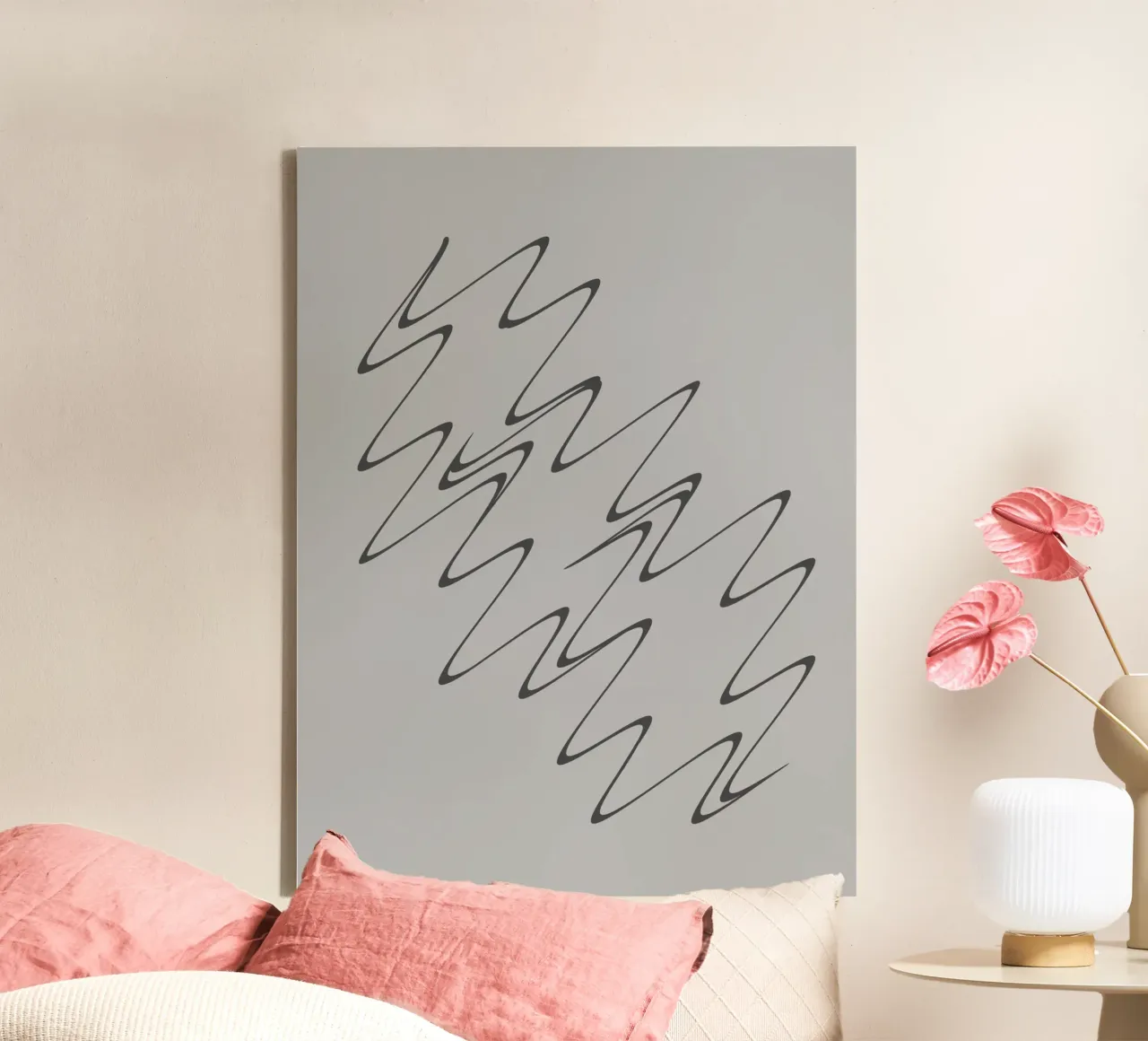 Abstract grey and black zigzag pattern canvas by Something for you