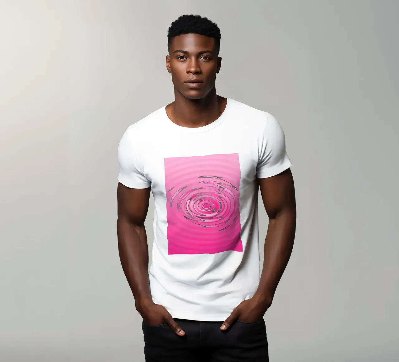 Abstract pink wave-like pattern t-shirt by Something for you