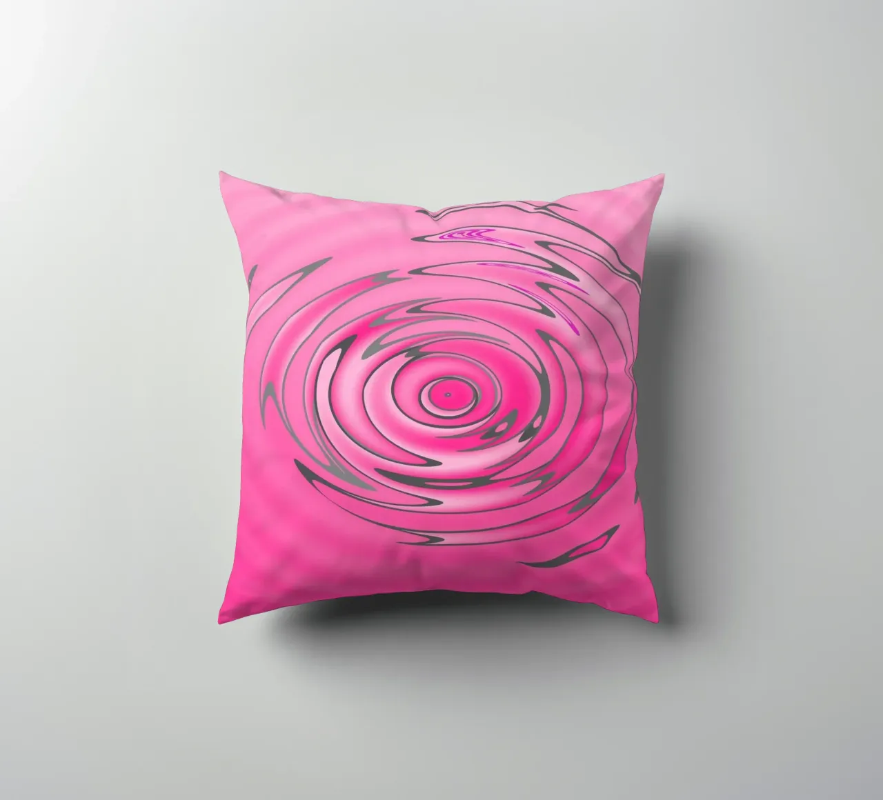Abstract pink wave-like pattern decorative cushion by Something for you
