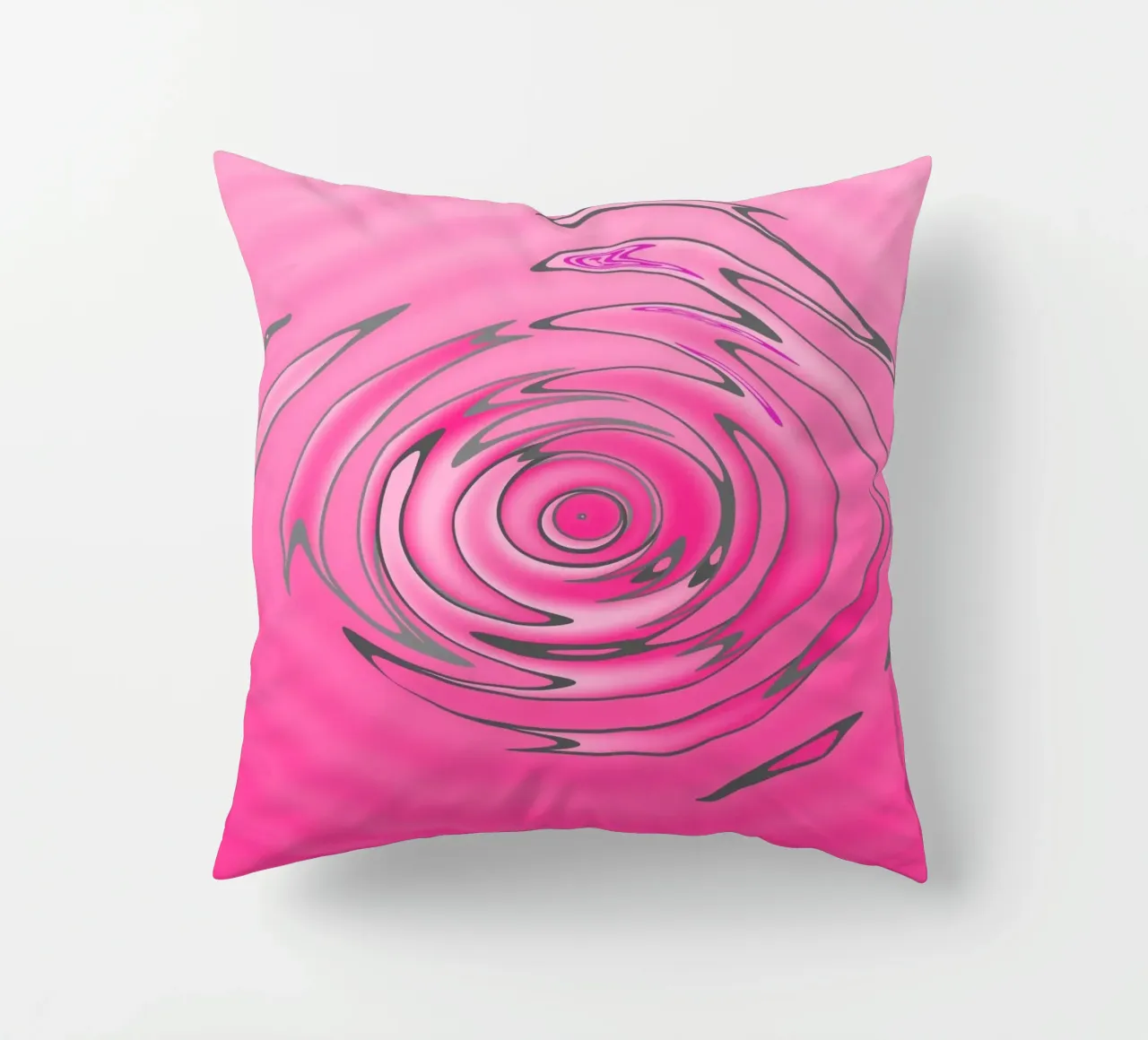 Abstract pink wave-like pattern decorative cushion by Something for you