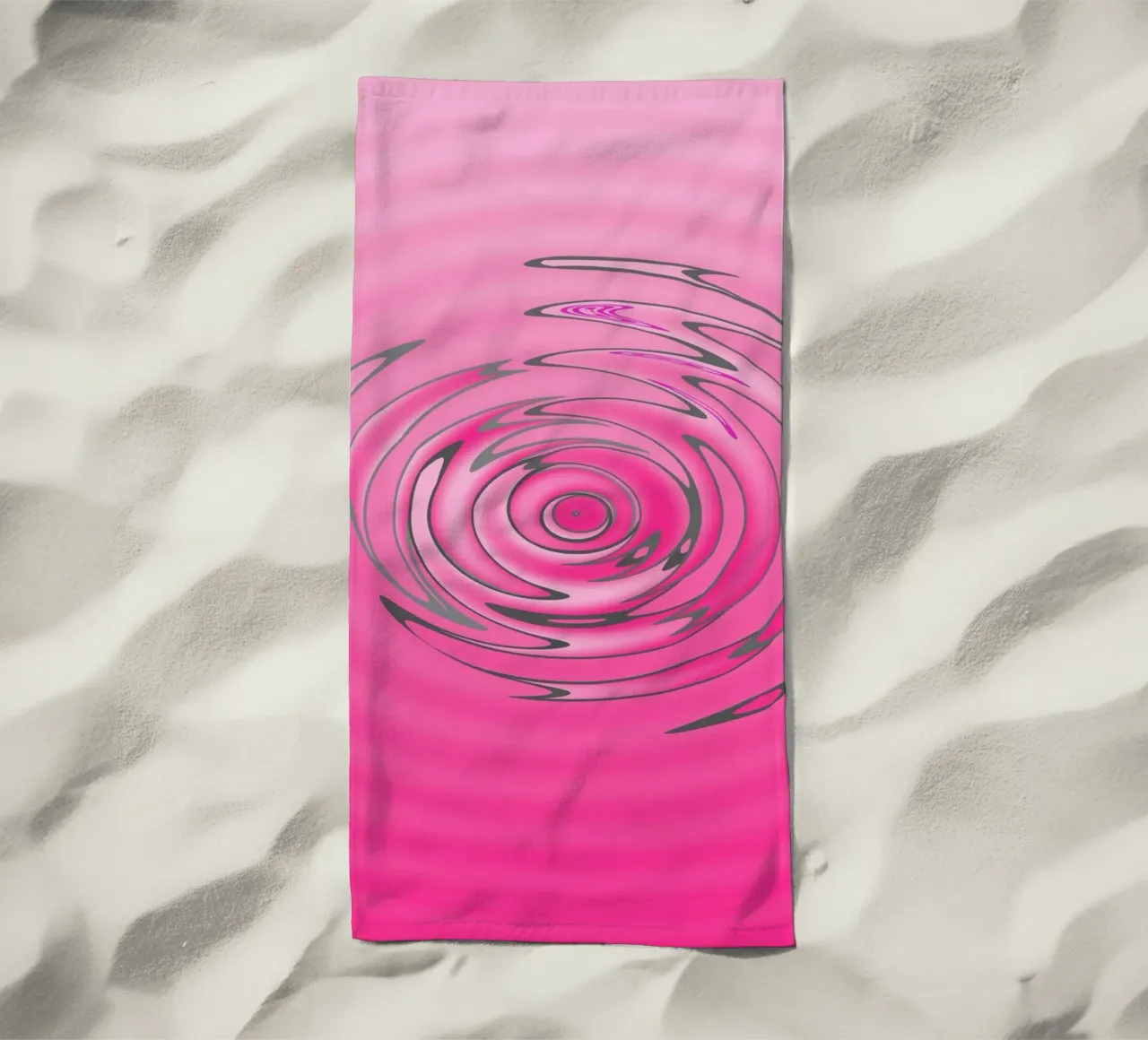 Abstract pink wave-like pattern beach towel by Something for you