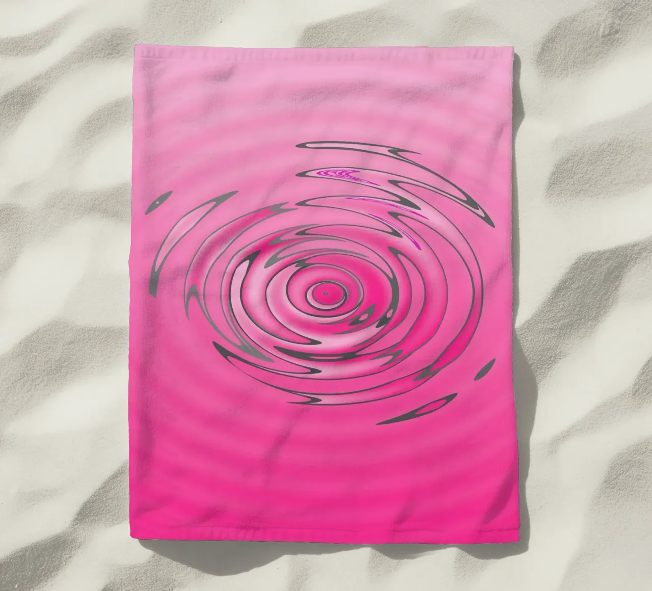 Abstract pink wave-like pattern beach towel by Something for you