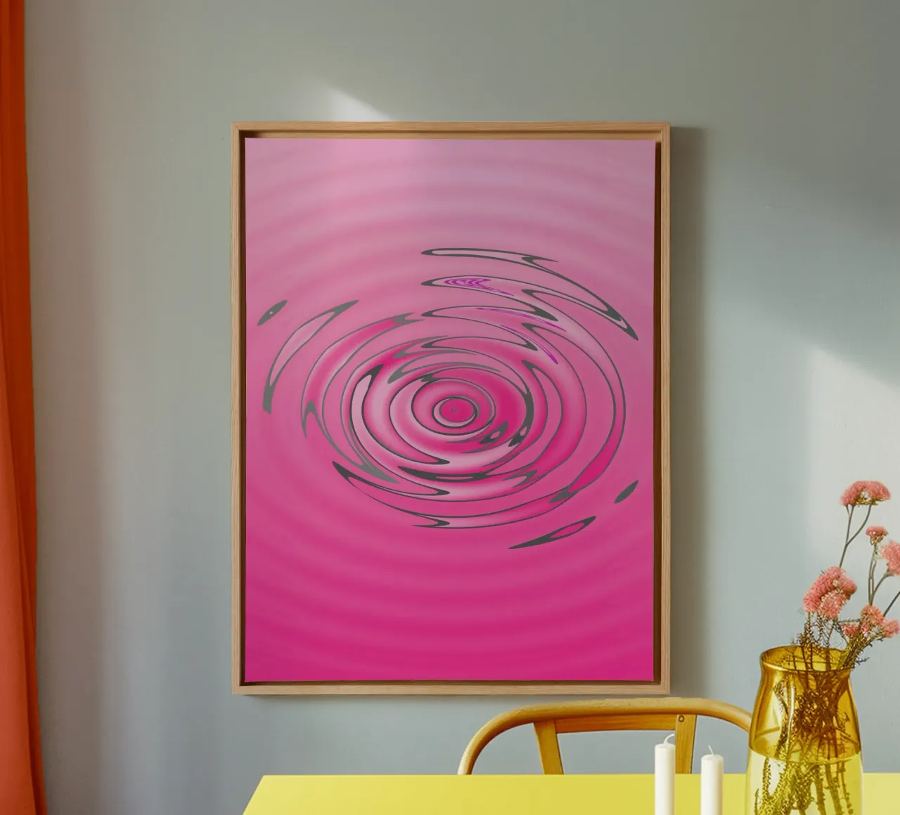 Motivo astratto a onde rosa tela da Something for you