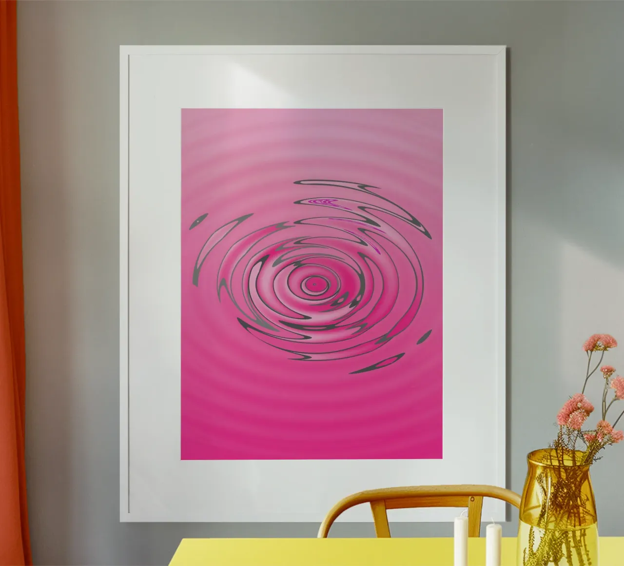 Abstract pink wave-like pattern hahnemühle by Something for you