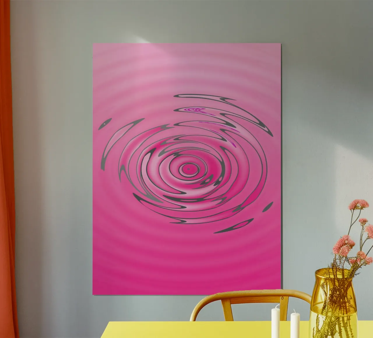 Abstract pink wave-like pattern hahnemühle by Something for you