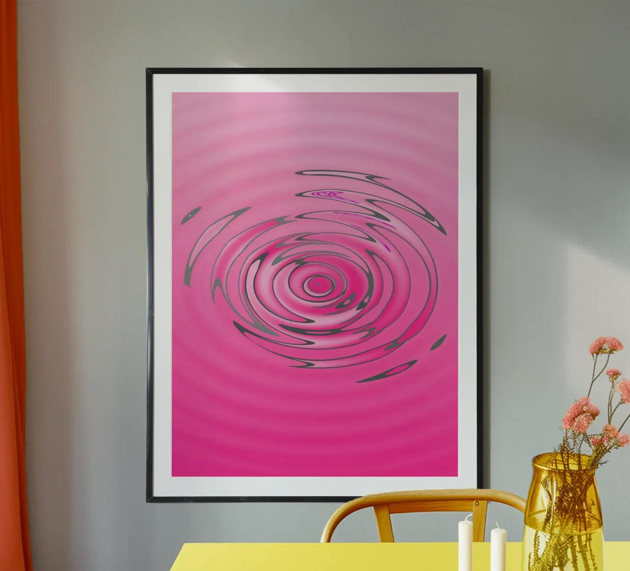 Abstract pink wave-like pattern hahnemühle by Something for you