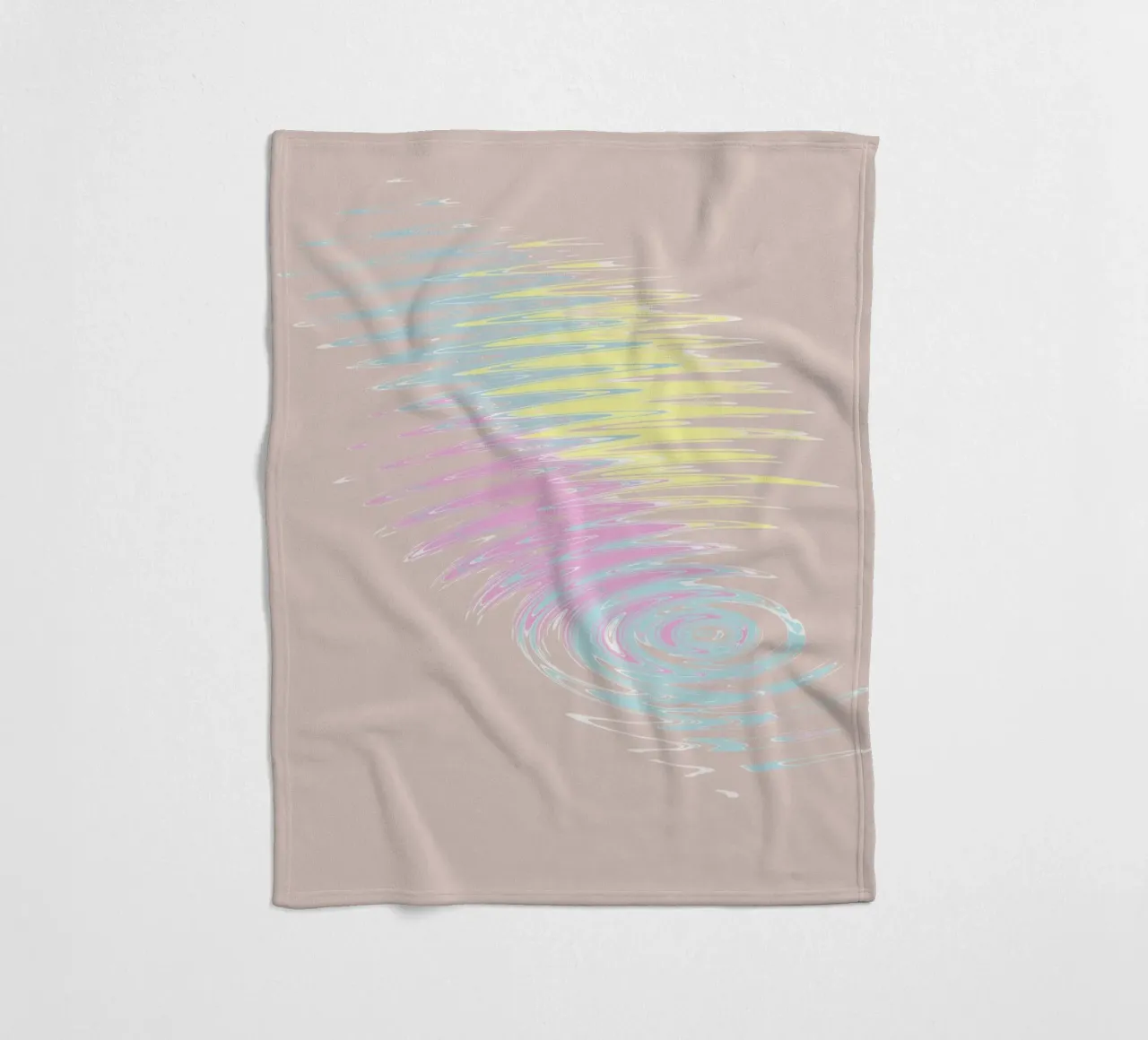 Abstract pastel-coloured wave pattern fleece blanket by Something for you