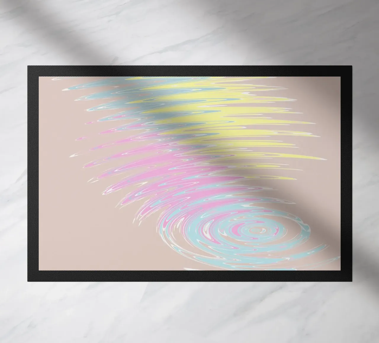 Abstract pastel-coloured wave pattern doormat by Something for you