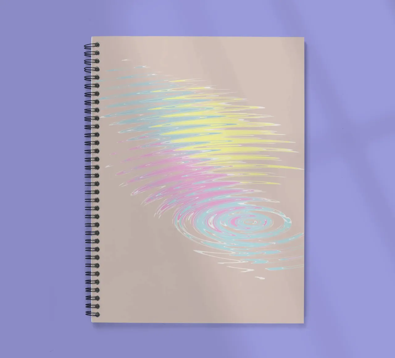 Abstract pastel-coloured wave pattern spiral notebook by Something for you