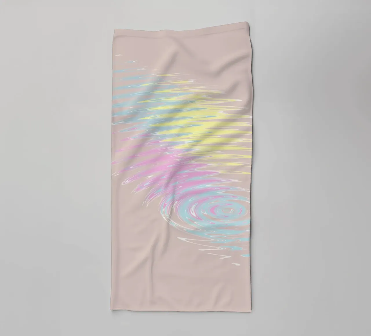 Abstract pastel-coloured wave pattern towel by Something for you