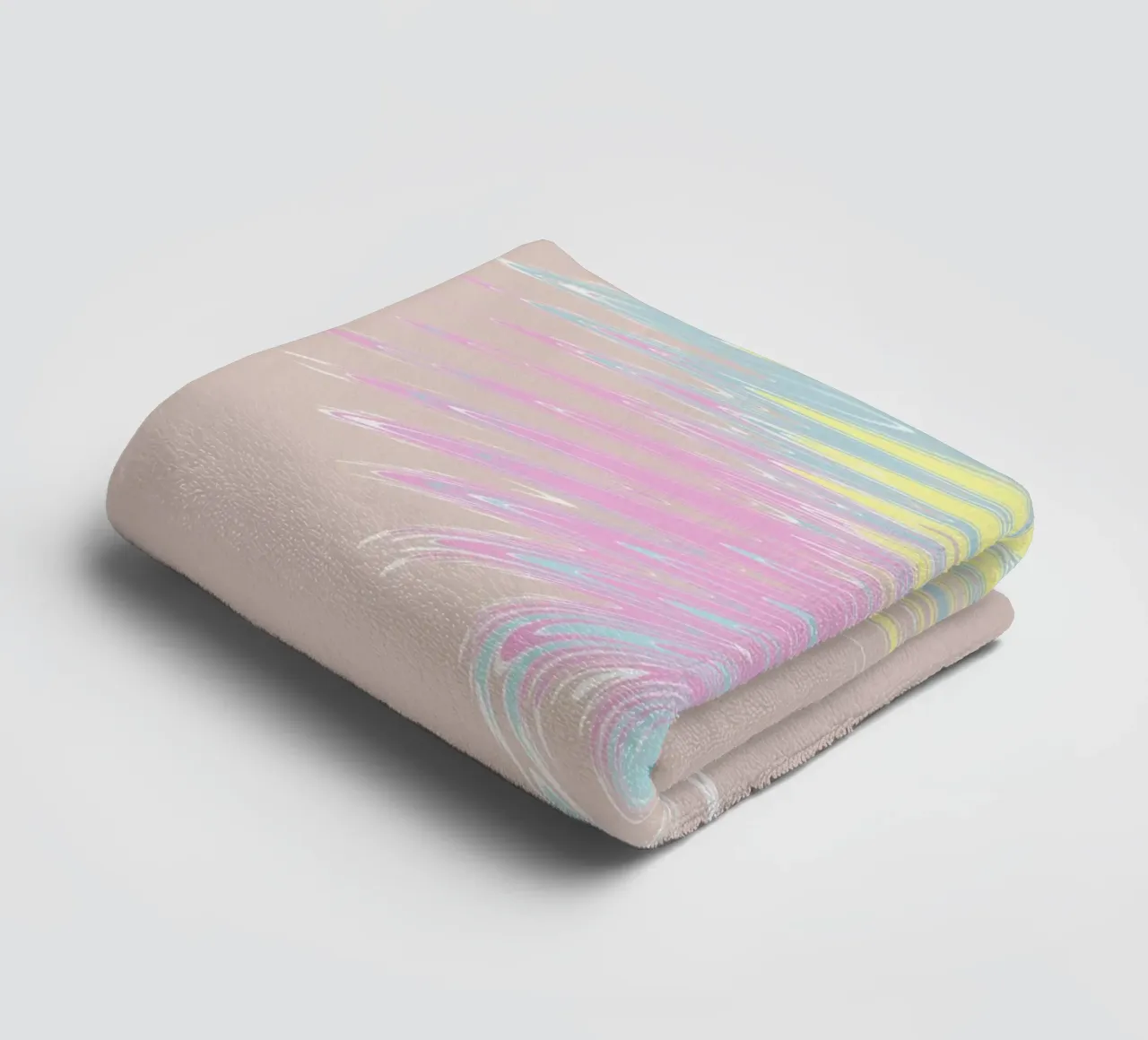 Abstract pastel-coloured wave pattern towel by Something for you