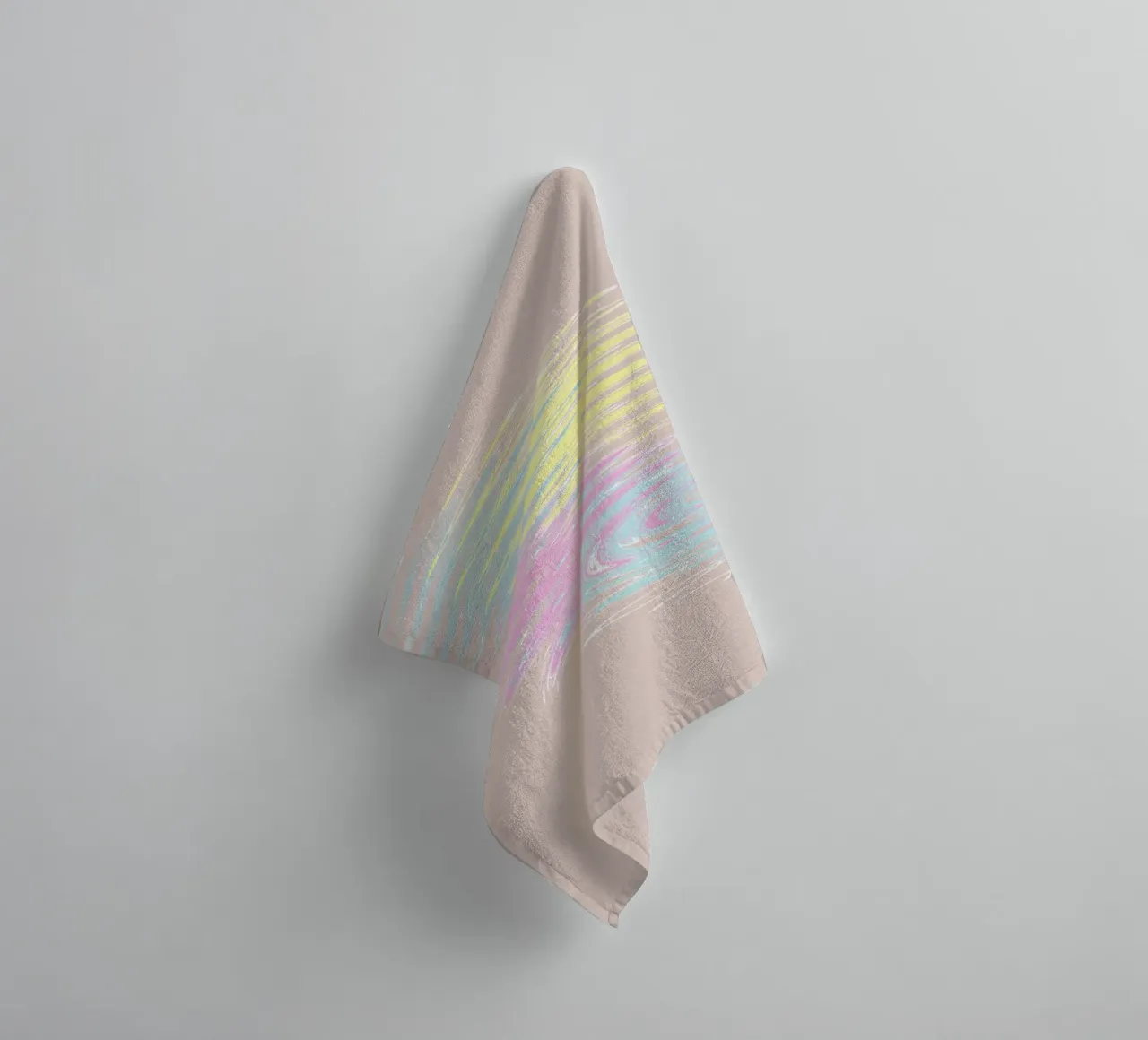 Abstract pastel-coloured wave pattern towel by Something for you