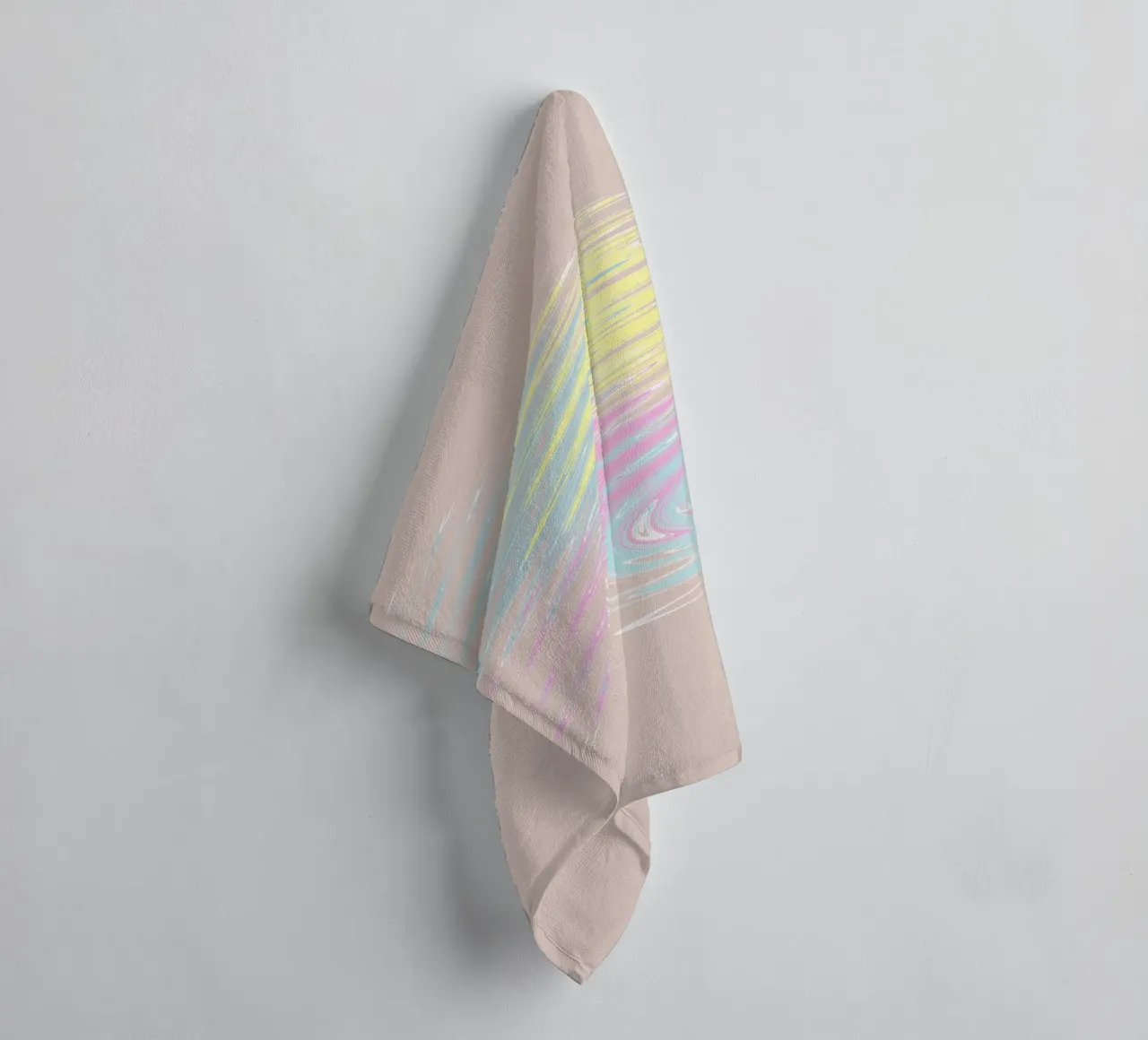 Abstract pastel-coloured wave pattern towel by Something for you