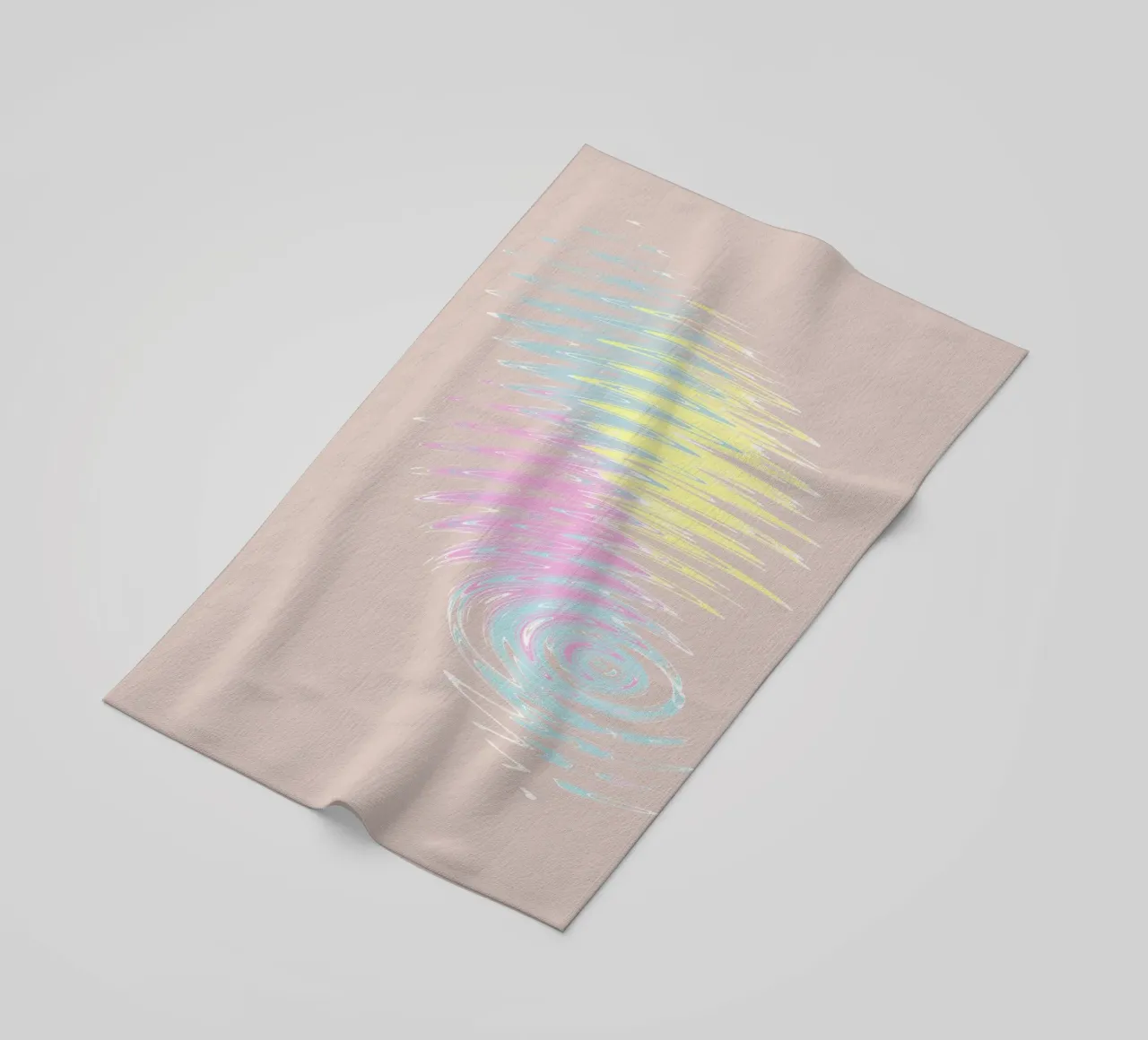 Abstract pastel-coloured wave pattern beach towel by Something for you