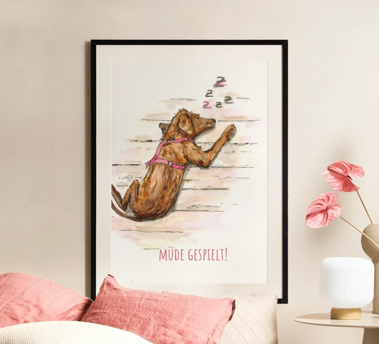 Dog played tired poster by MutMalerin