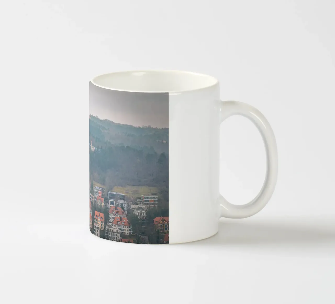 Il Langravio a Jena con la nebbia tazza in ceramica da Marcus Beckert | Fotografie