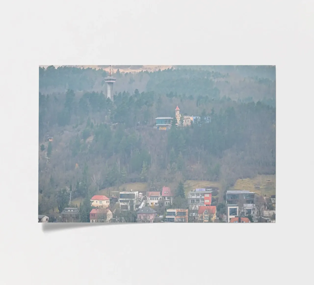 Il Langravio a Jena con la nebbia foglio adesivo da Marcus Beckert | Fotografie