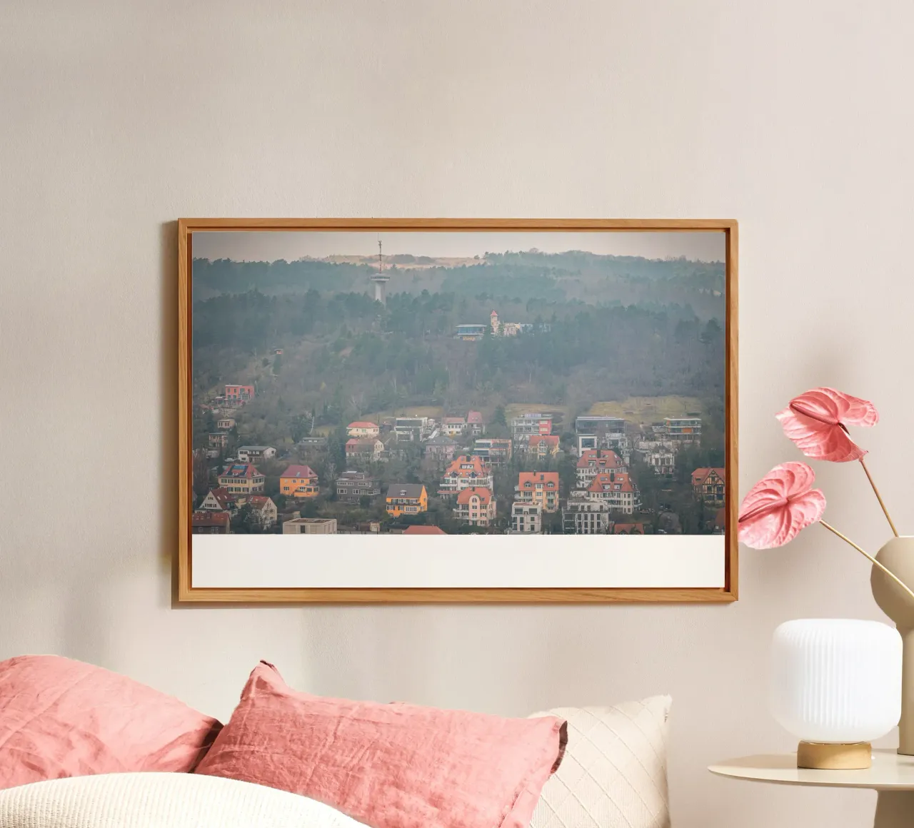 Il Langravio a Jena con la nebbia alluminio dibond da Marcus Beckert | Fotografie