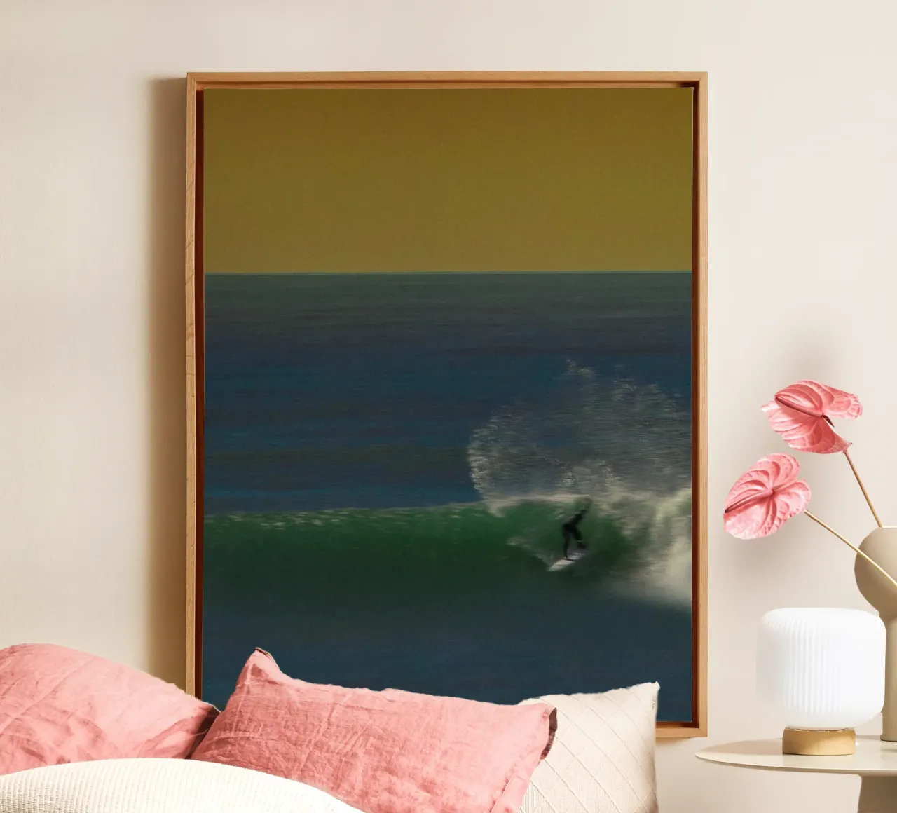 Golden Flow - Photographie de surf rétro à l'heure de l'or rêvée toile avec Caisse américaine de Barefoot Visuals