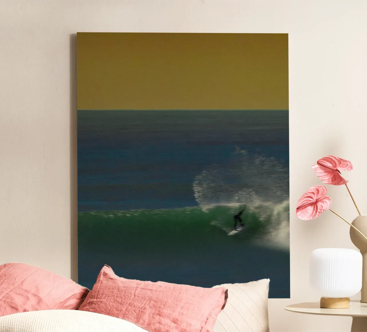 Golden Flow - Photographie de surf rétro à l'heure de l'or rêvée toile avec Caisse américaine de Barefoot Visuals