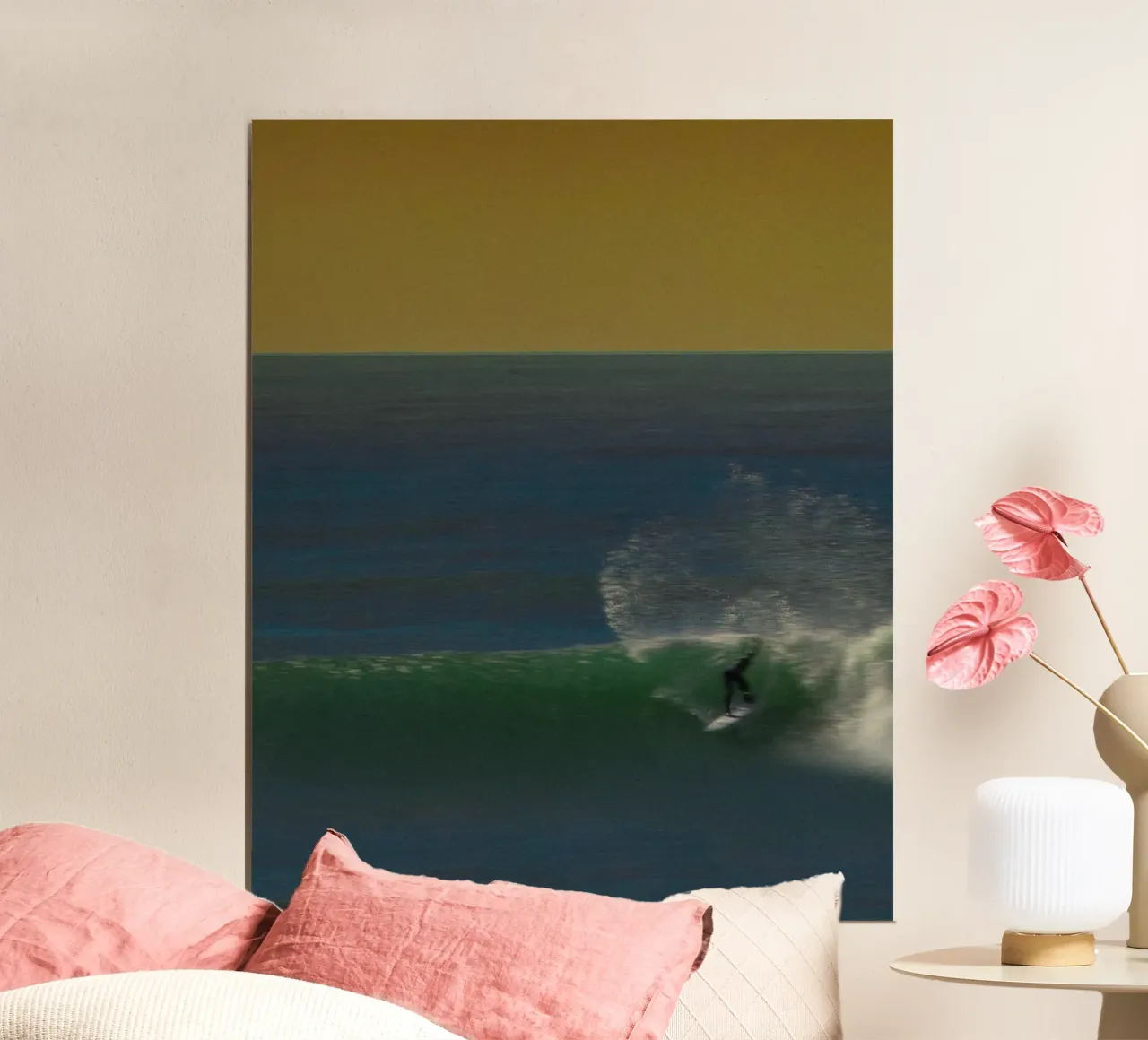 Golden Flow - Photographie de surf rétro à l'heure de l'or rêvée poster de Barefoot Visuals