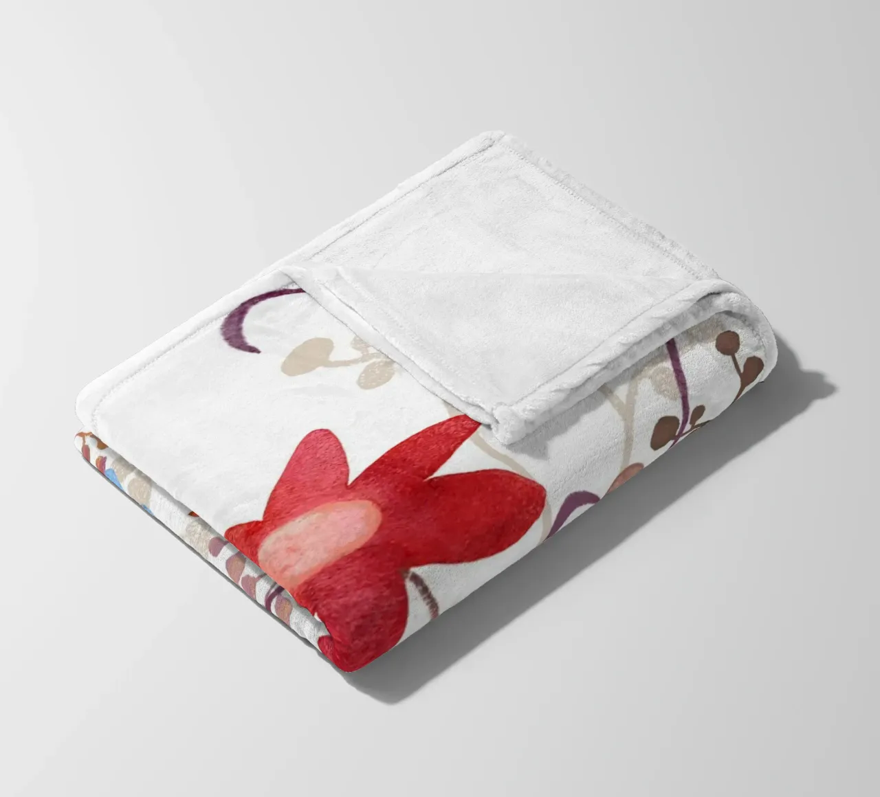 Blumen in rot, blau, braun coperta in pile da Farbwelten