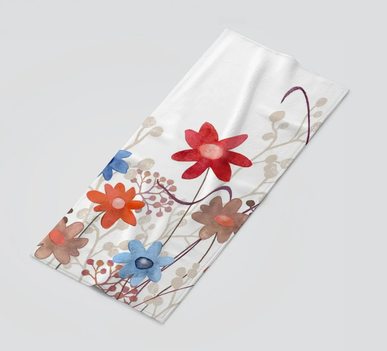 Blumen in rot, blau, braun telo mare da Farbwelten