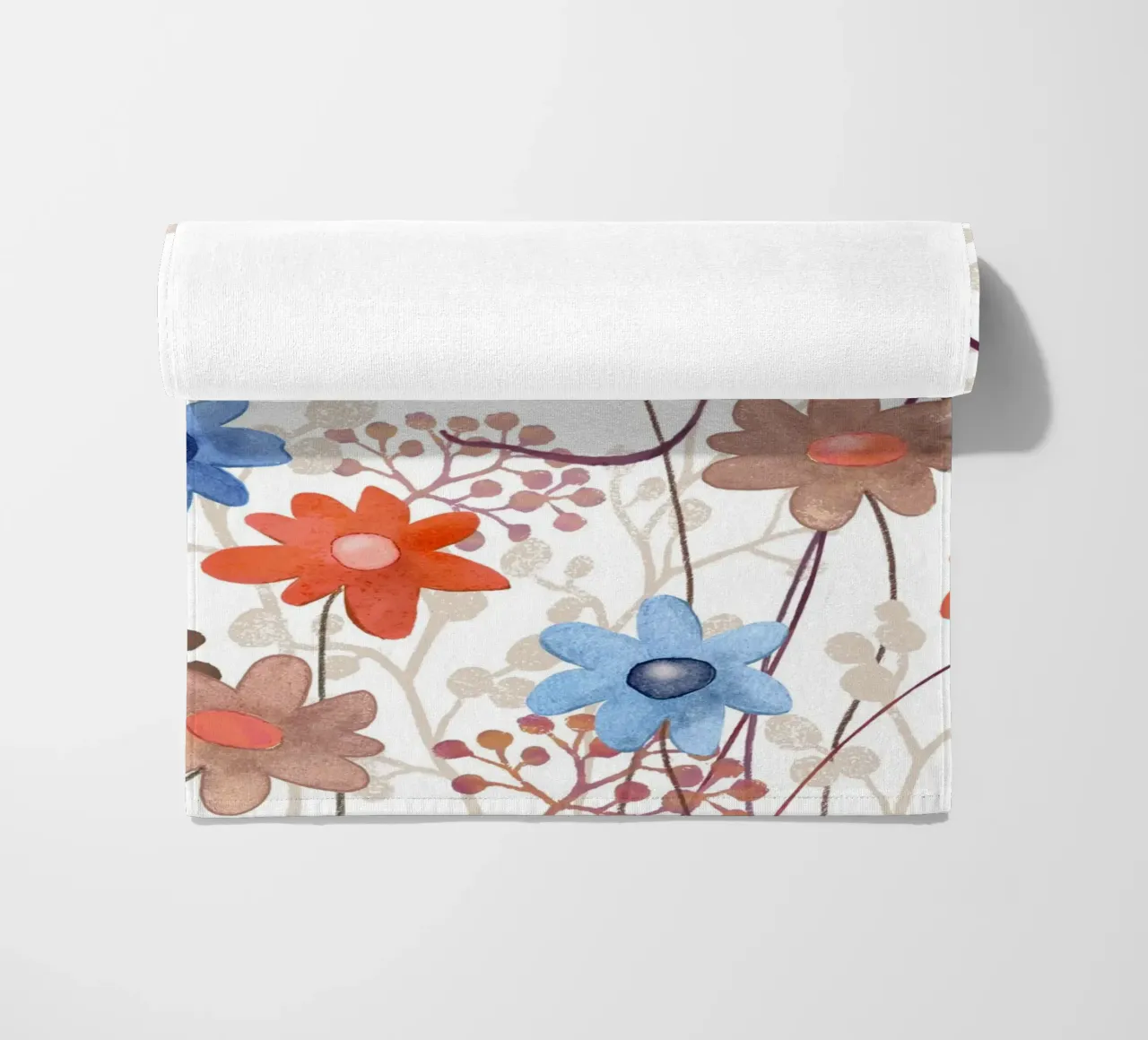 Blumen in rot, blau, braun telo mare da Farbwelten