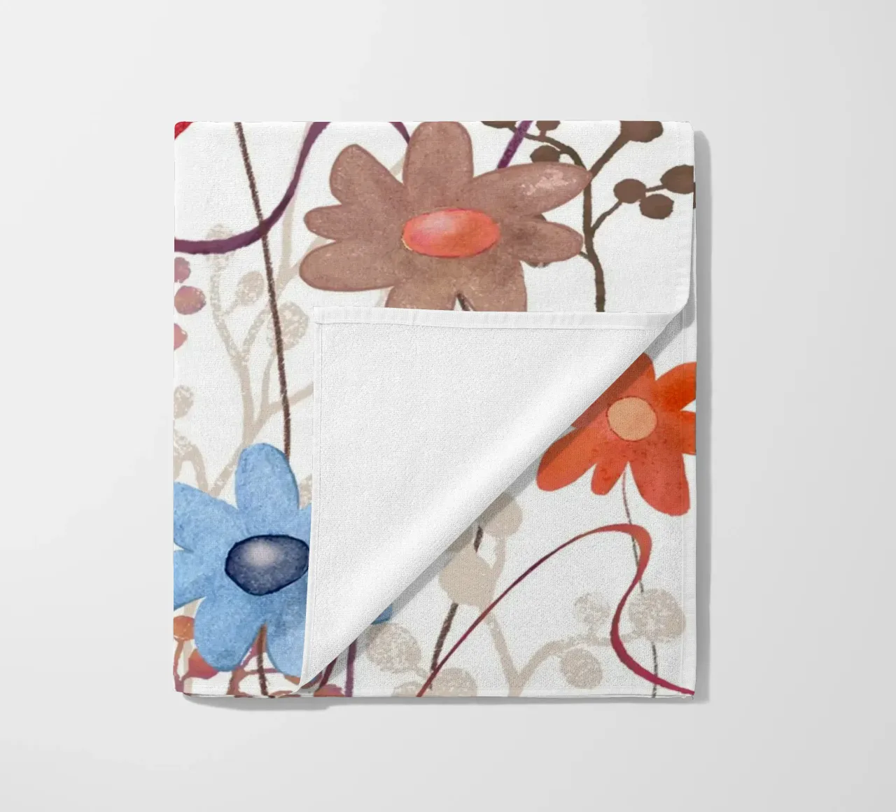 Blumen in rot, blau, braun telo mare da Farbwelten