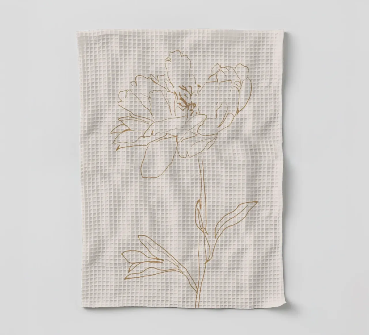Dessin au trait de fleurs 10 torchon de LeaDArt